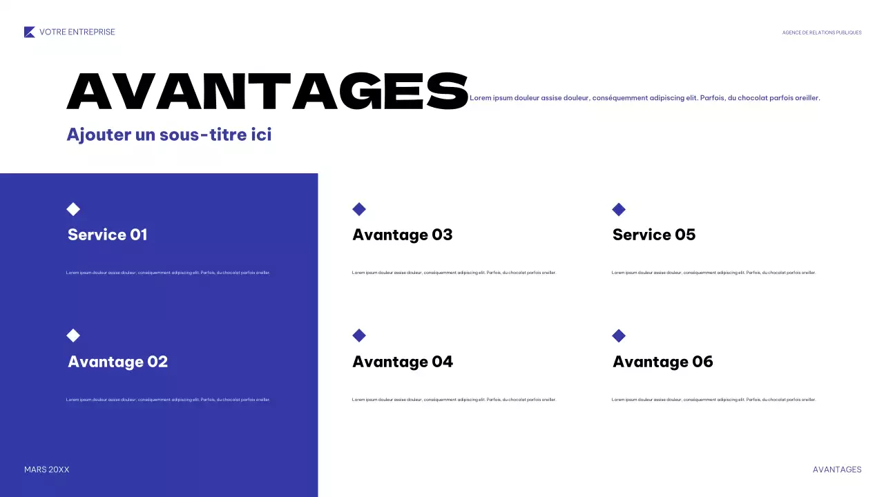 présentation PR géométrique bleue