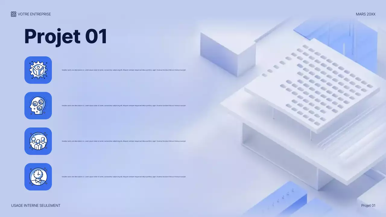 guide de présentation informatique moderne bleu