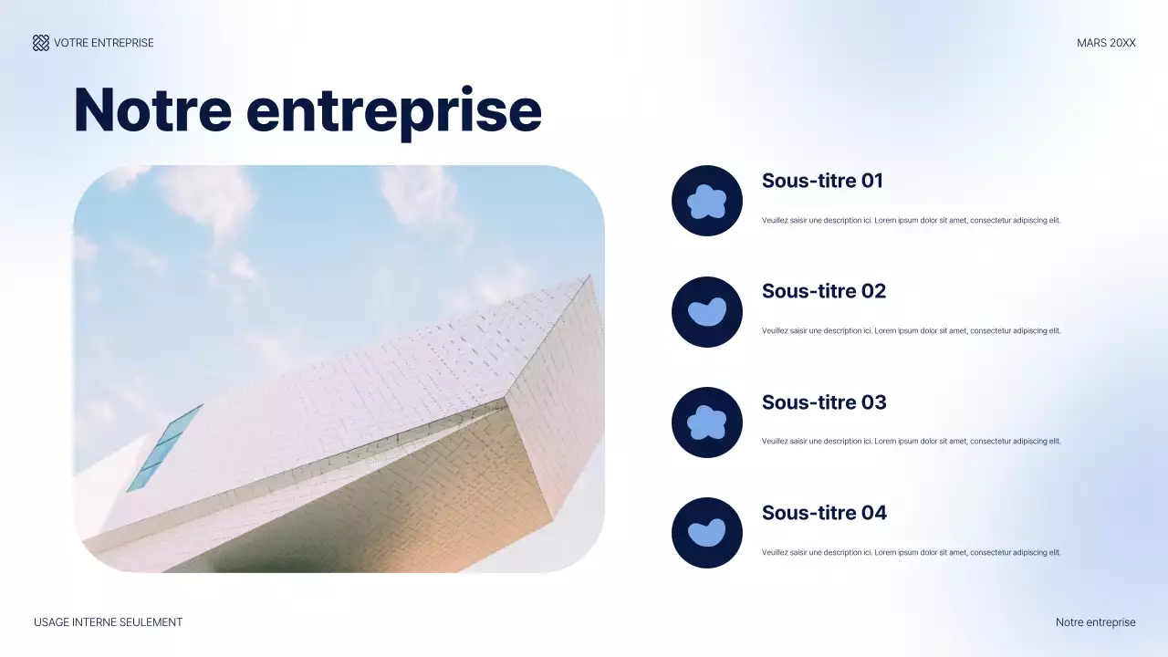 guide de présentation informatique moderne bleu