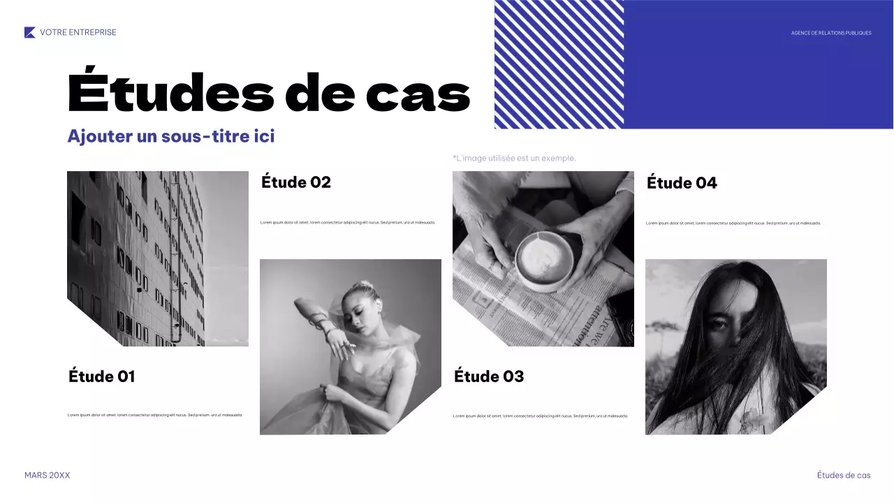 présentation PR géométrique bleue