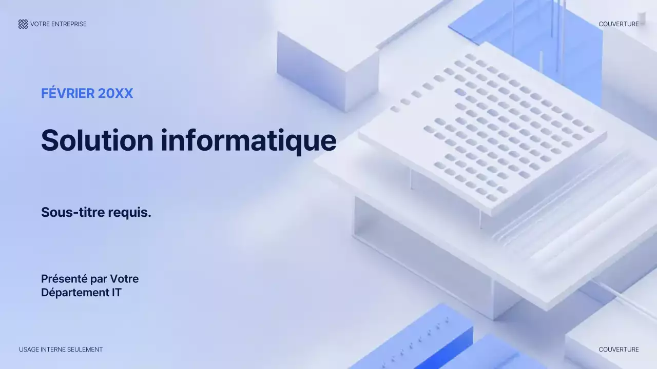 guide de présentation informatique moderne bleu