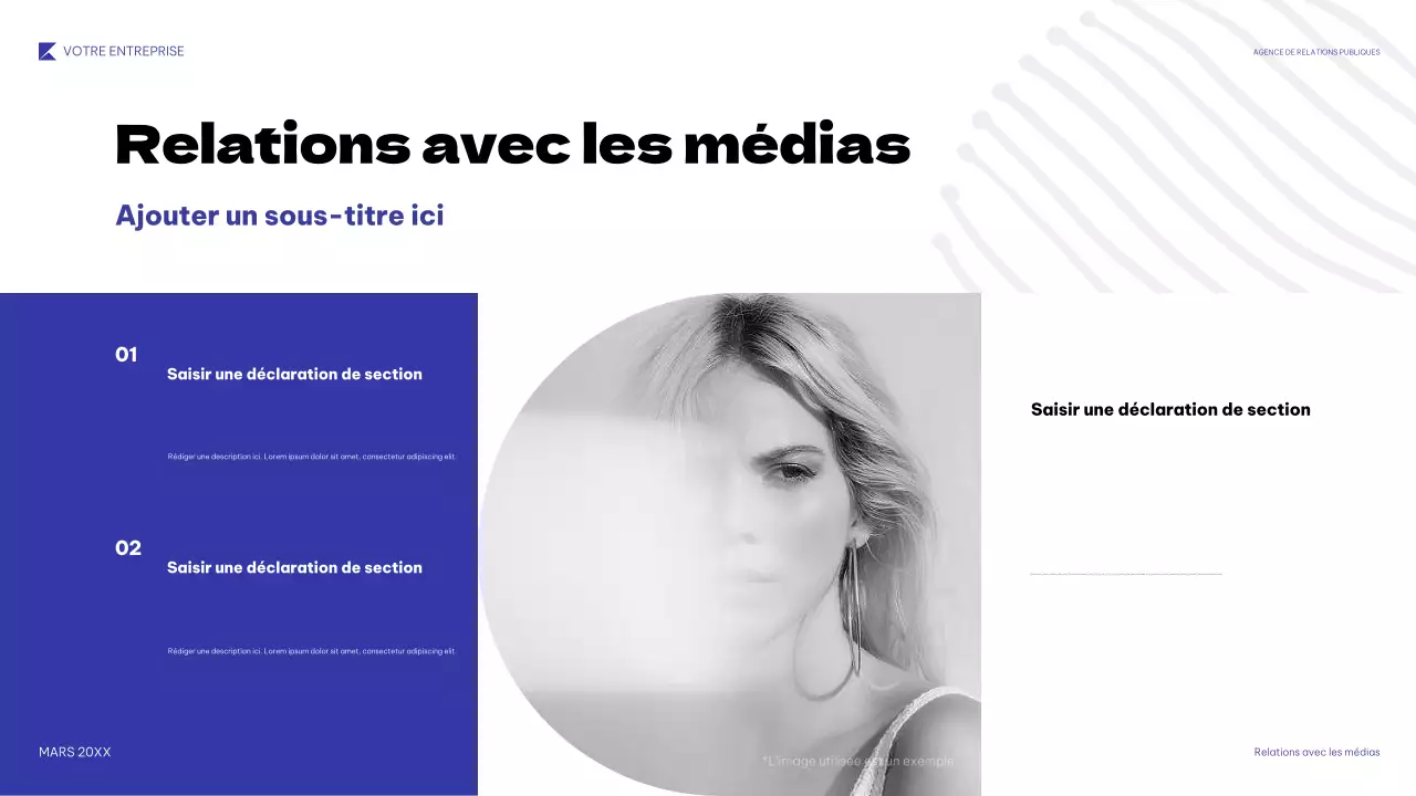 présentation PR géométrique bleue