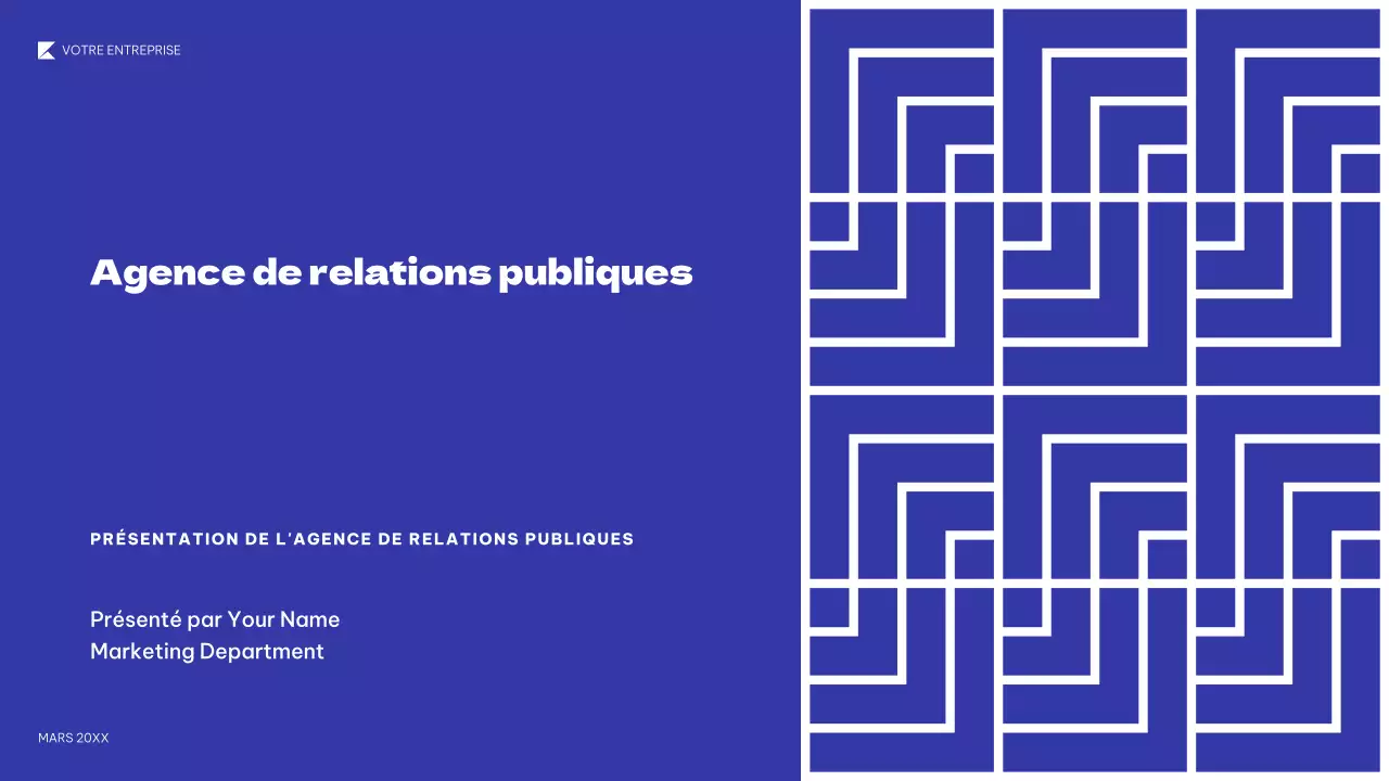 présentation PR géométrique bleue