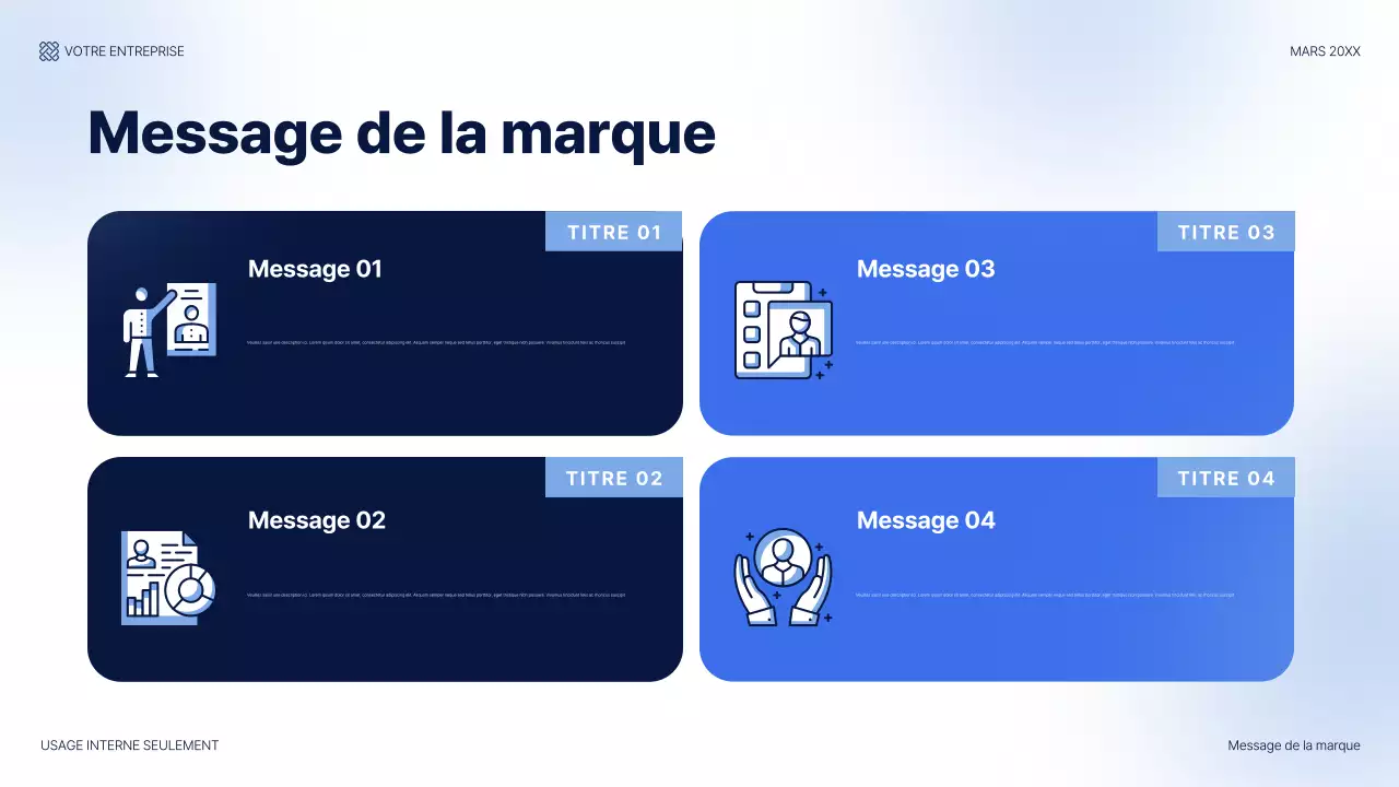 guide de présentation informatique moderne bleu
