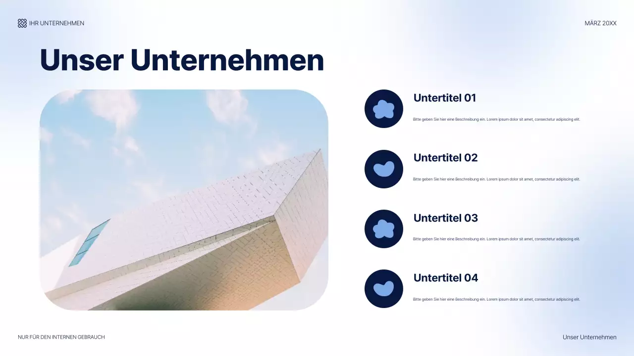 blauer moderner IT-Präsentationsleitfaden