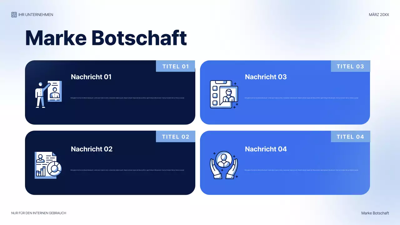 blauer moderner IT-Präsentationsleitfaden