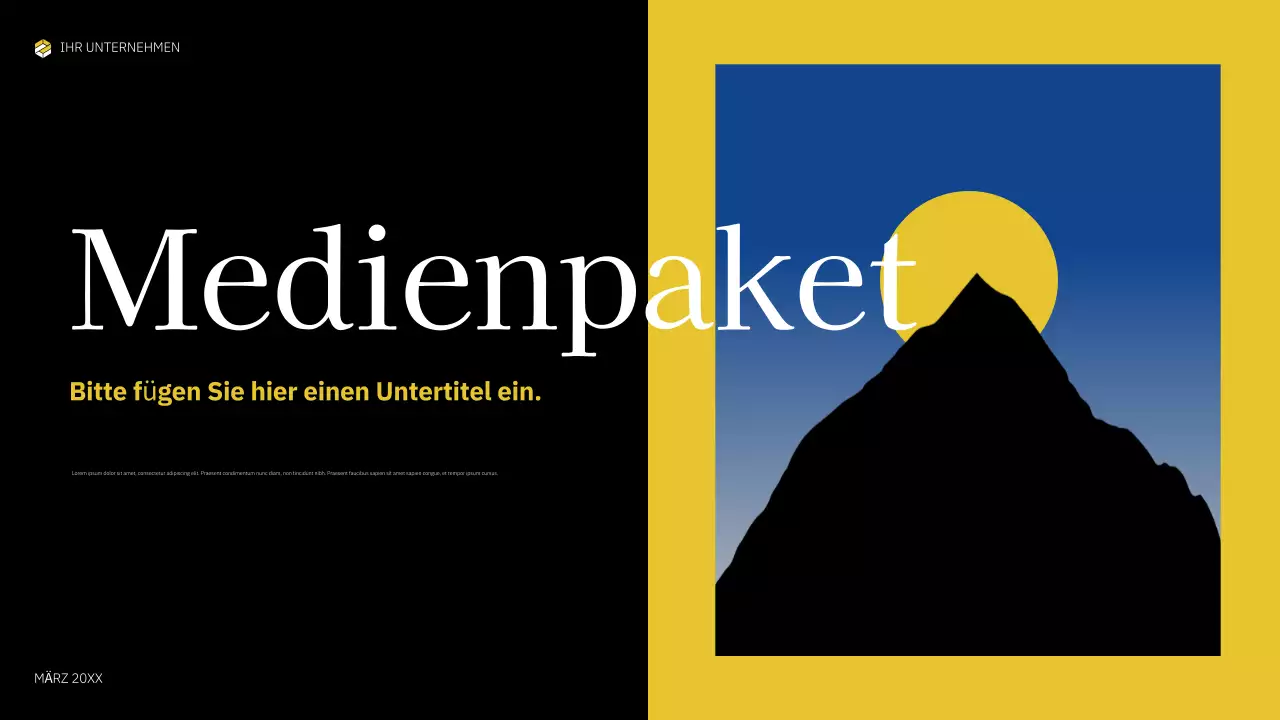 gelbes, fettgedrucktes Mediendokument