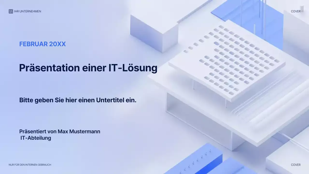 blauer moderner IT-Präsentationsleitfaden