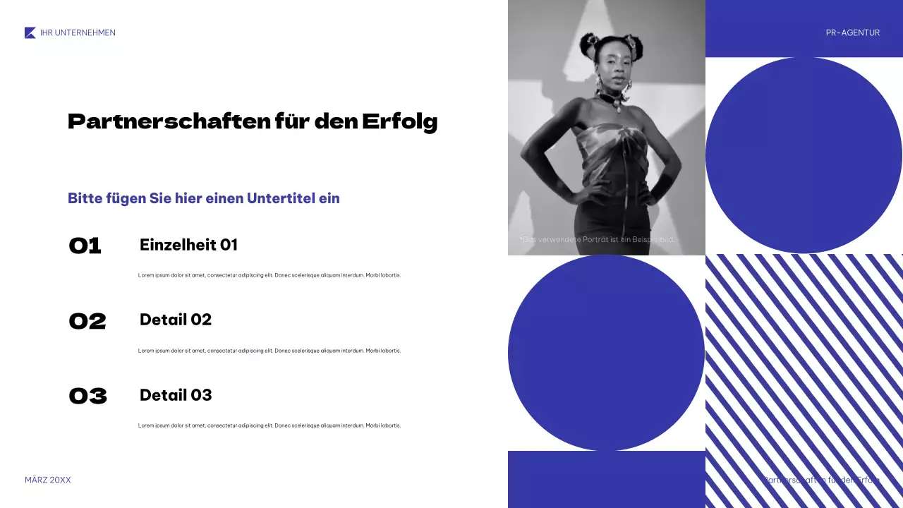 blaue geometrische PR-Präsentation