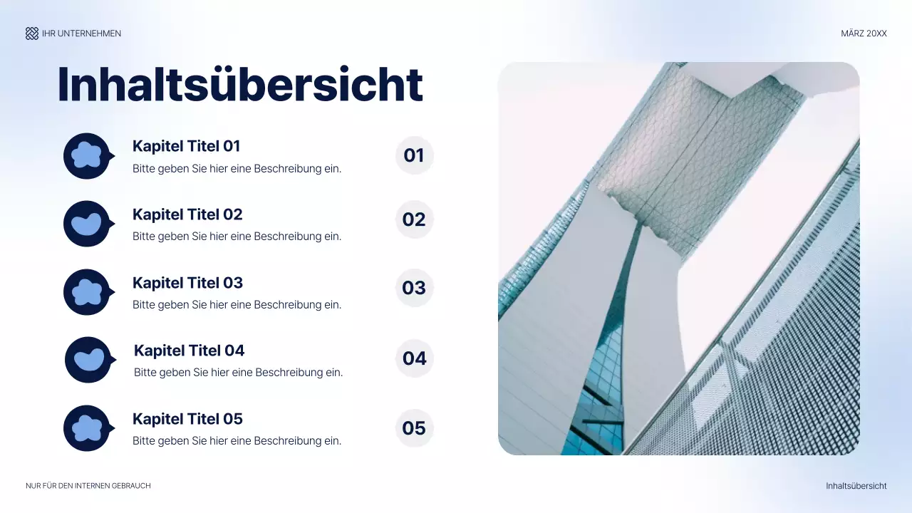 blauer moderner IT-Präsentationsleitfaden