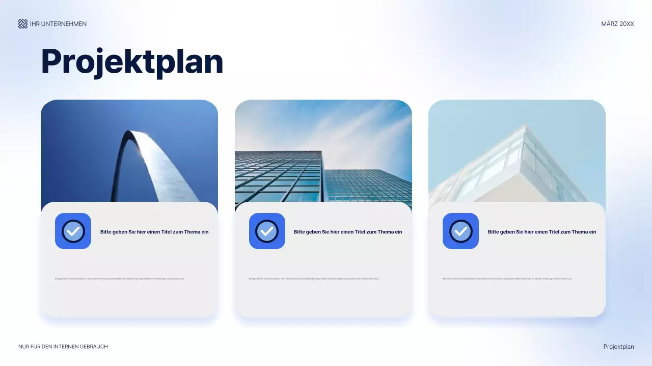 blauer moderner IT-Präsentationsleitfaden