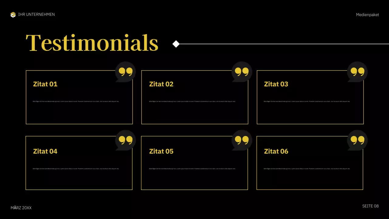 gelbes, fettgedrucktes Mediendokument