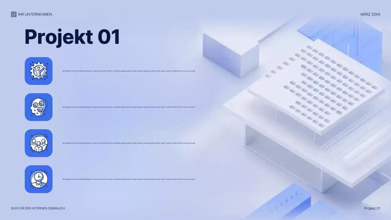 blauer moderner IT-Präsentationsleitfaden