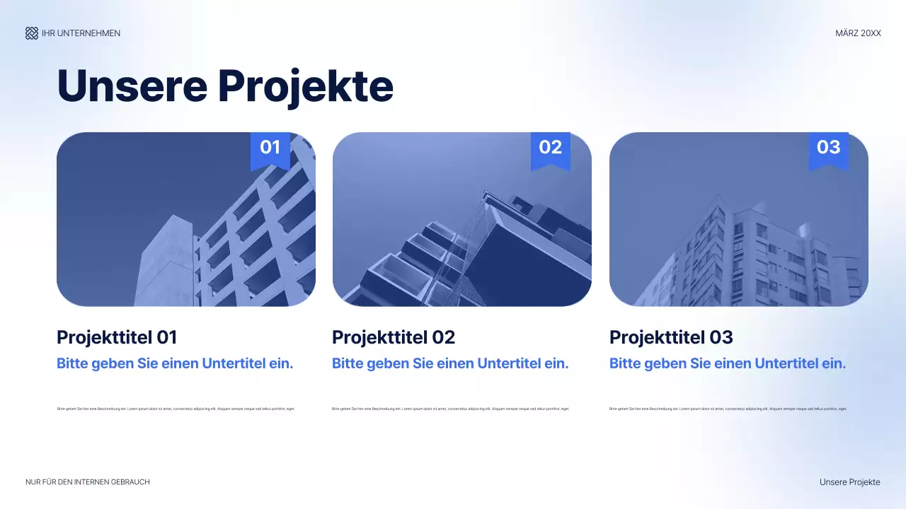 blauer moderner IT-Präsentationsleitfaden