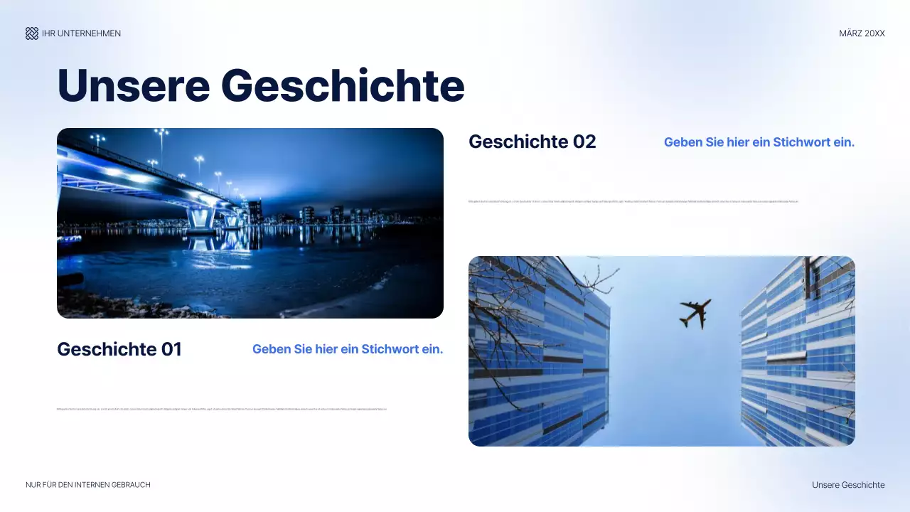 blauer moderner IT-Präsentationsleitfaden