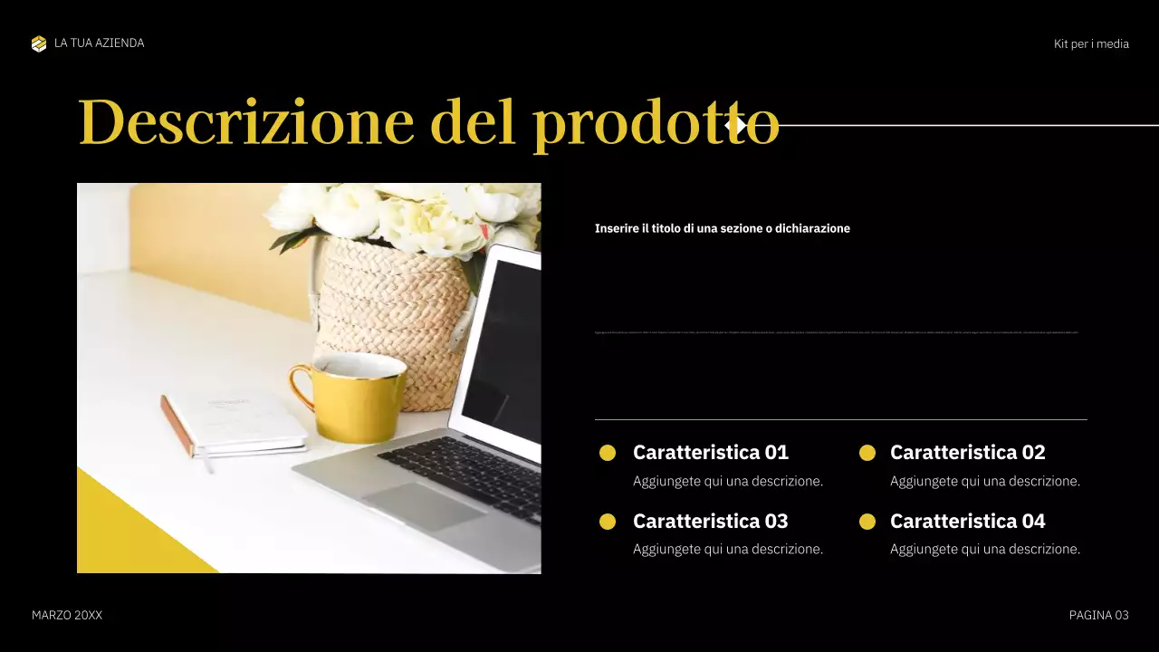 documento multimediale in grassetto giallo