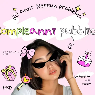 meme di compleanno kitsch rosa