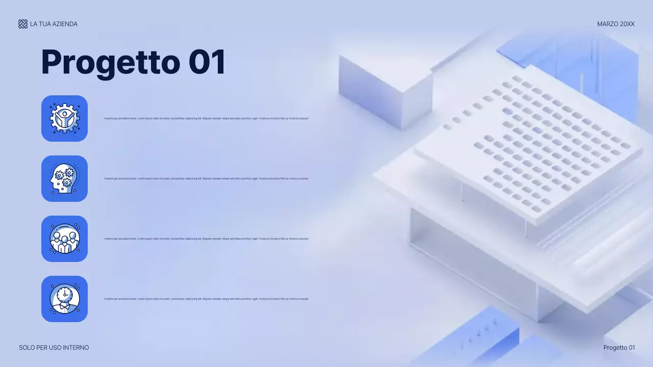 guida alla presentazione IT moderna blu