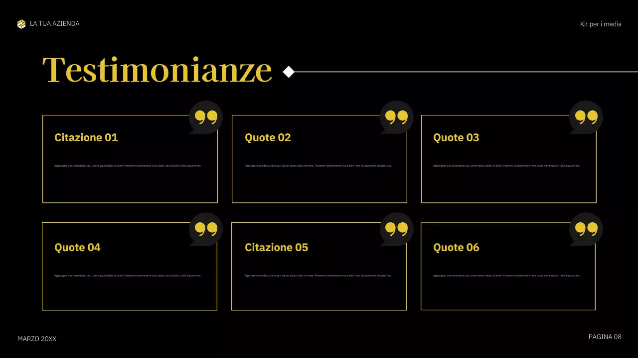 documento multimediale in grassetto giallo