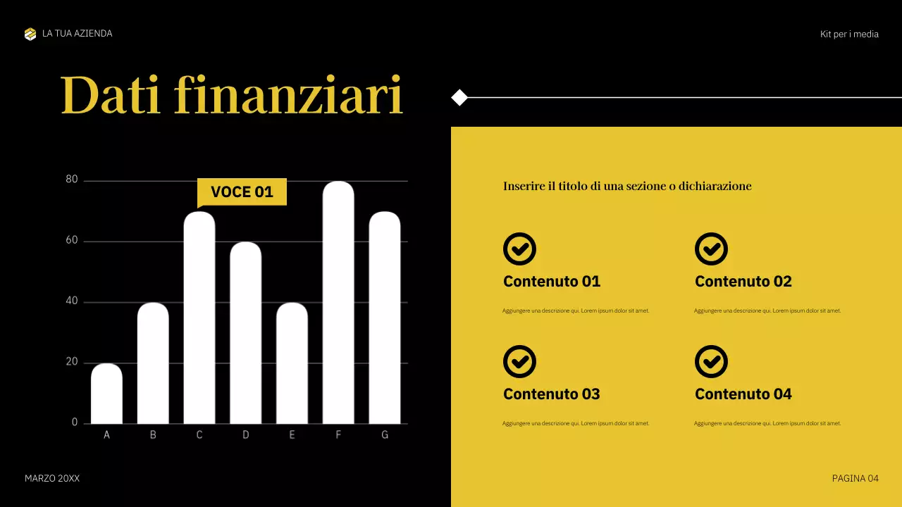 documento multimediale in grassetto giallo