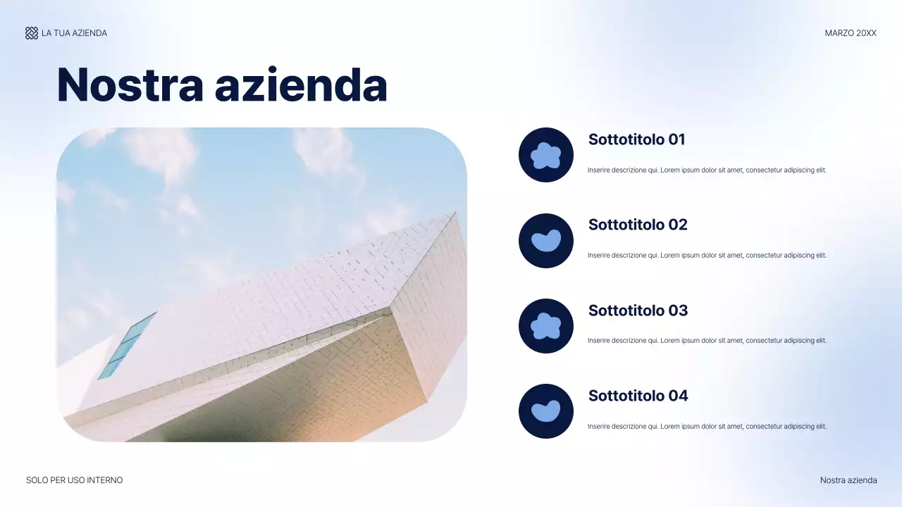 guida alla presentazione IT moderna blu