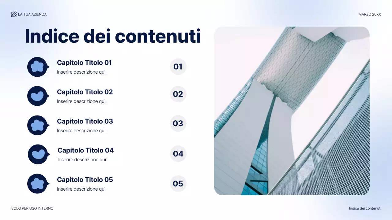 guida alla presentazione IT moderna blu