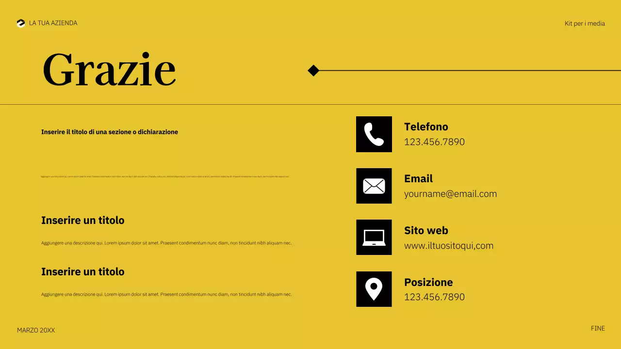 documento multimediale in grassetto giallo