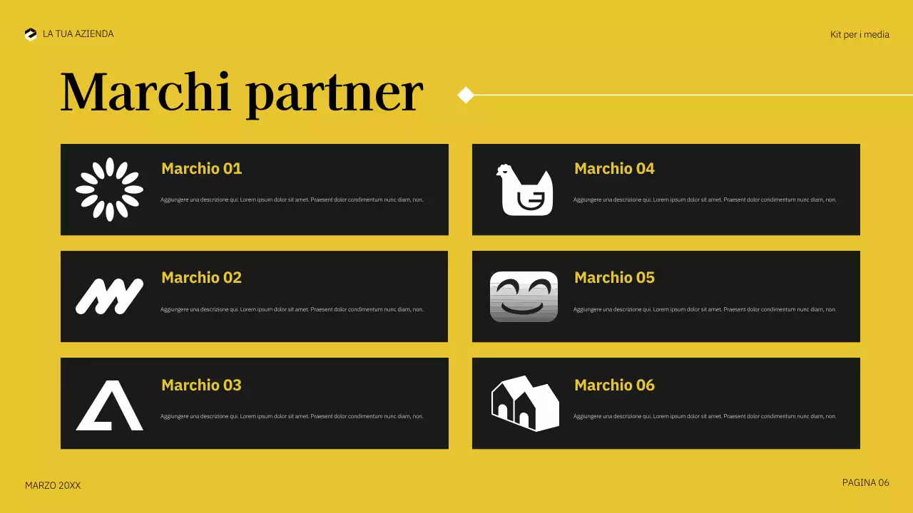 documento multimediale in grassetto giallo