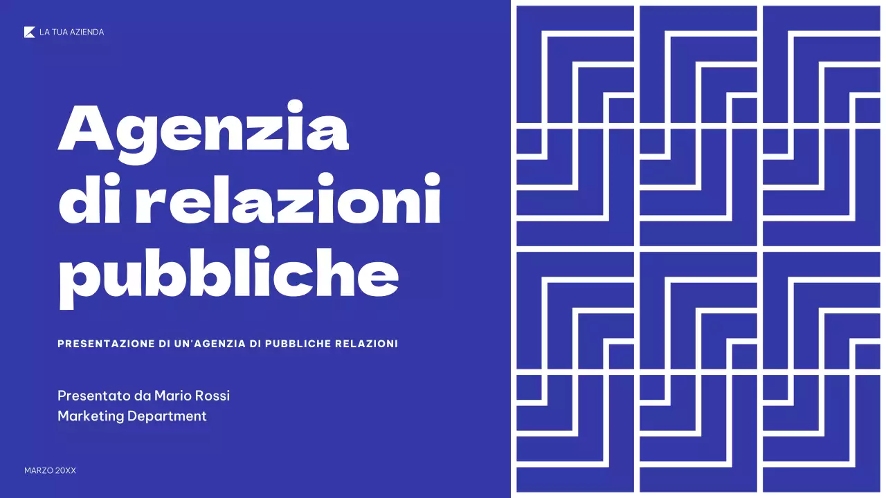 presentazione PR geometrica blu