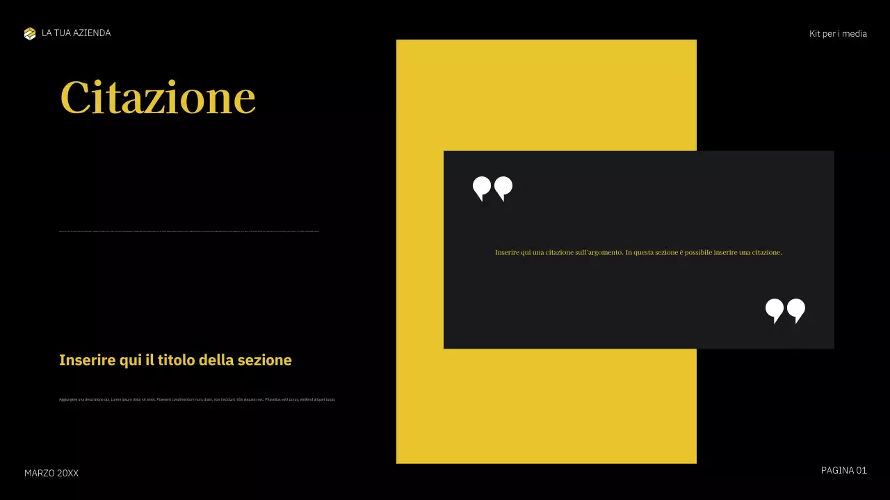 documento multimediale in grassetto giallo