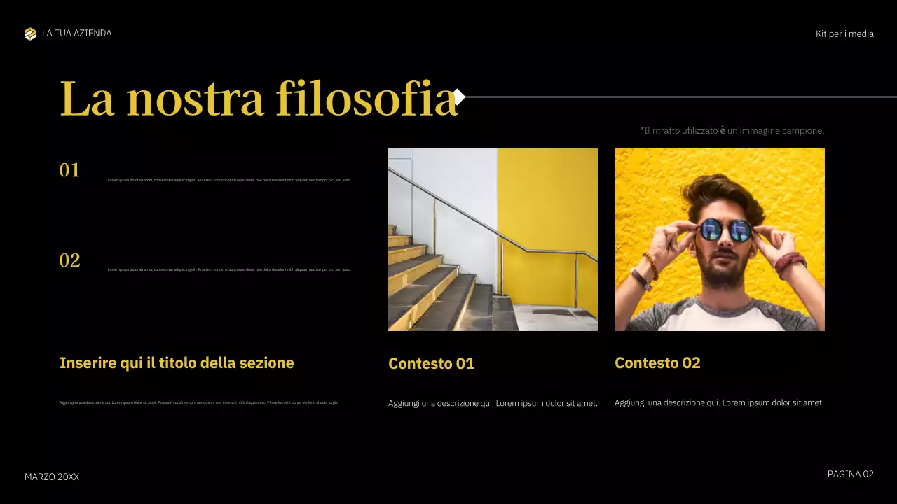 documento multimediale in grassetto giallo