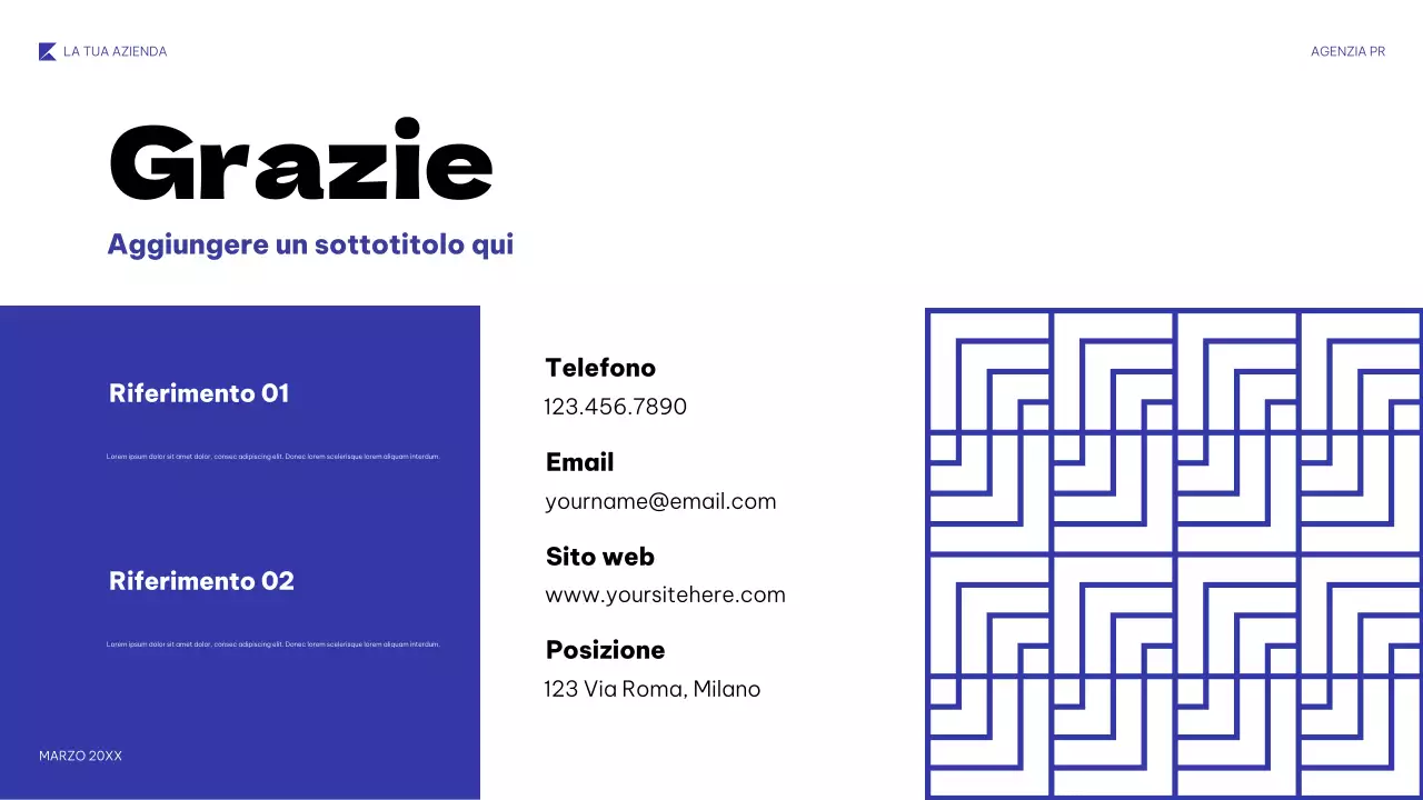 presentazione PR geometrica blu