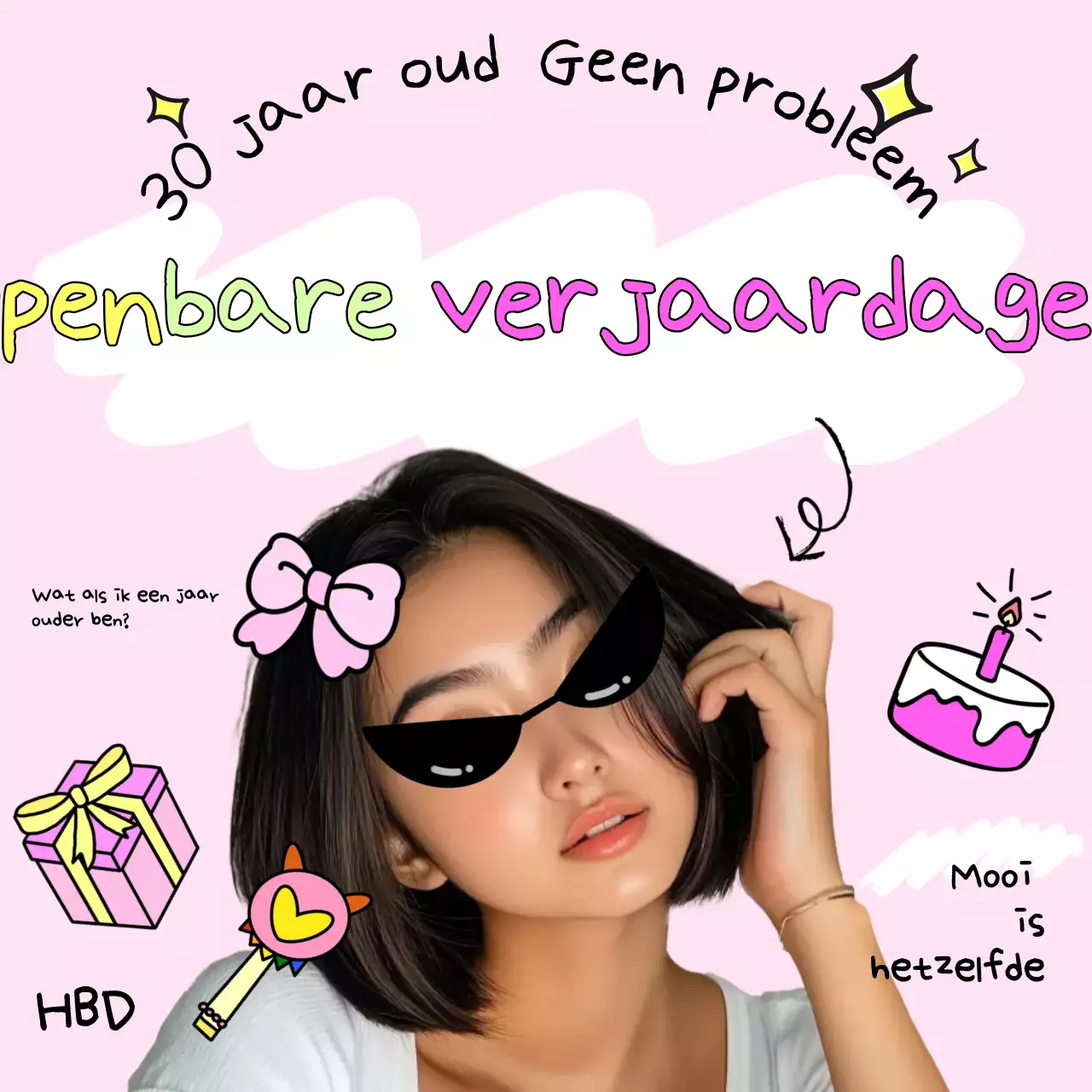 Roze Kitsch Verjaardag Meme