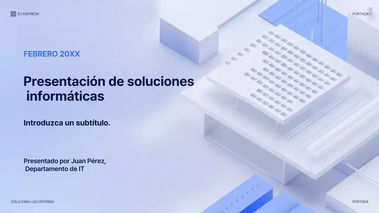 Guía de presentación de TI moderna y azul