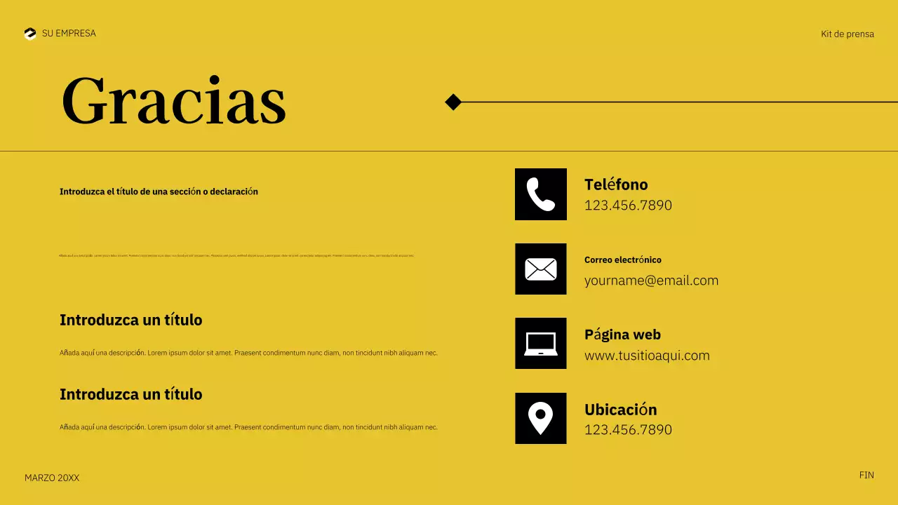 documento multimedia en negrita amarilla