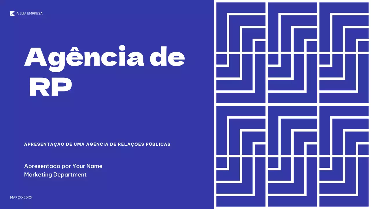 apresentação de RP geométrica azul