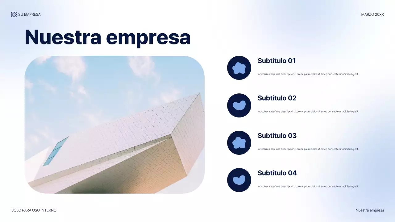 Guía de presentación de TI moderna y azul