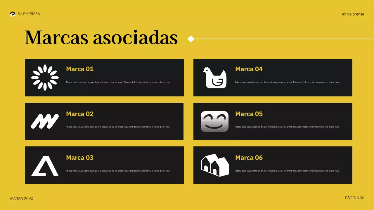 documento multimedia en negrita amarilla