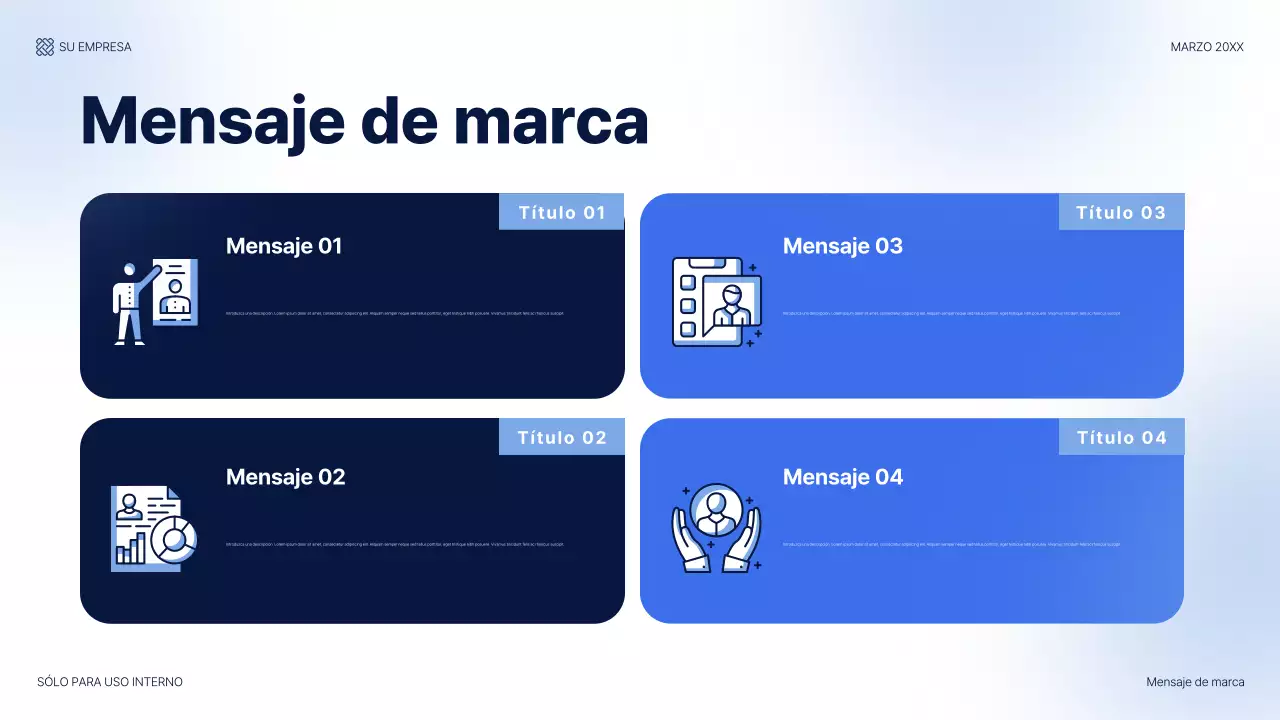 Guía de presentación de TI moderna y azul