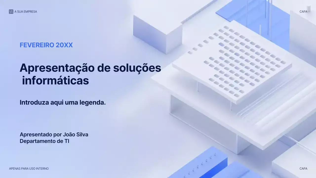 guia de apresentação de TI moderno azul
