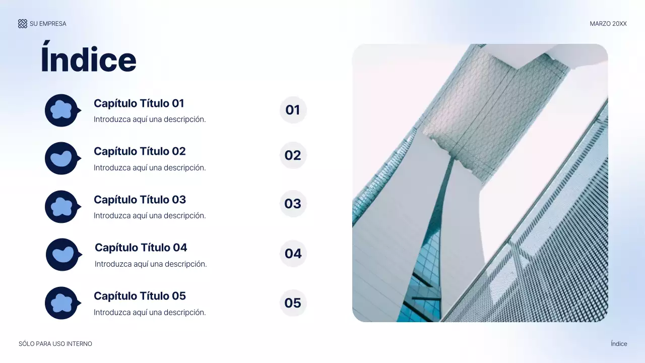 Guía de presentación de TI moderna y azul