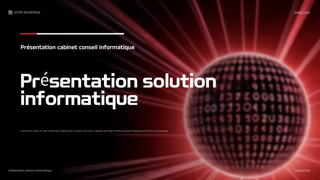 présentation informatique moderne rouge