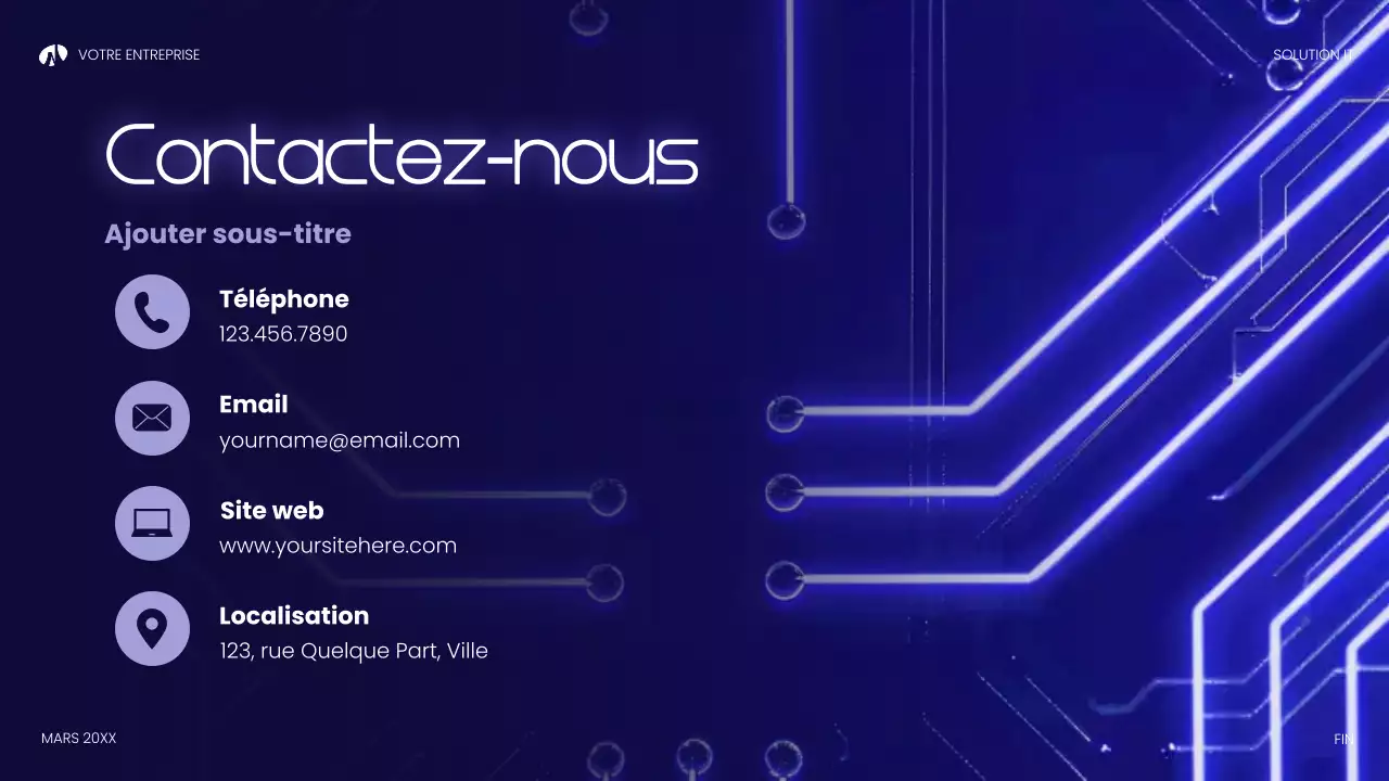 présentation de la technologie moderne bleue