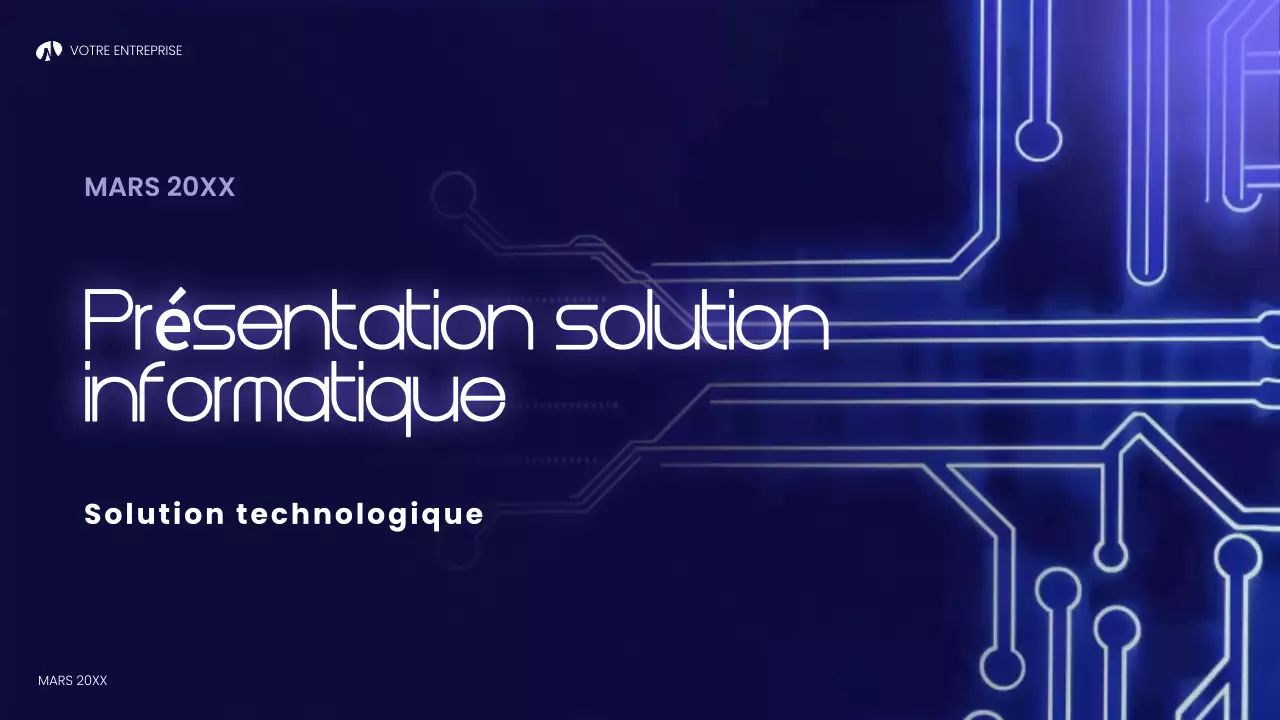 présentation de la technologie moderne bleue