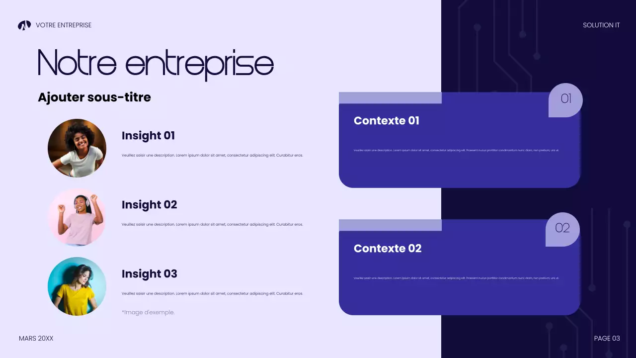 présentation de la technologie moderne bleue