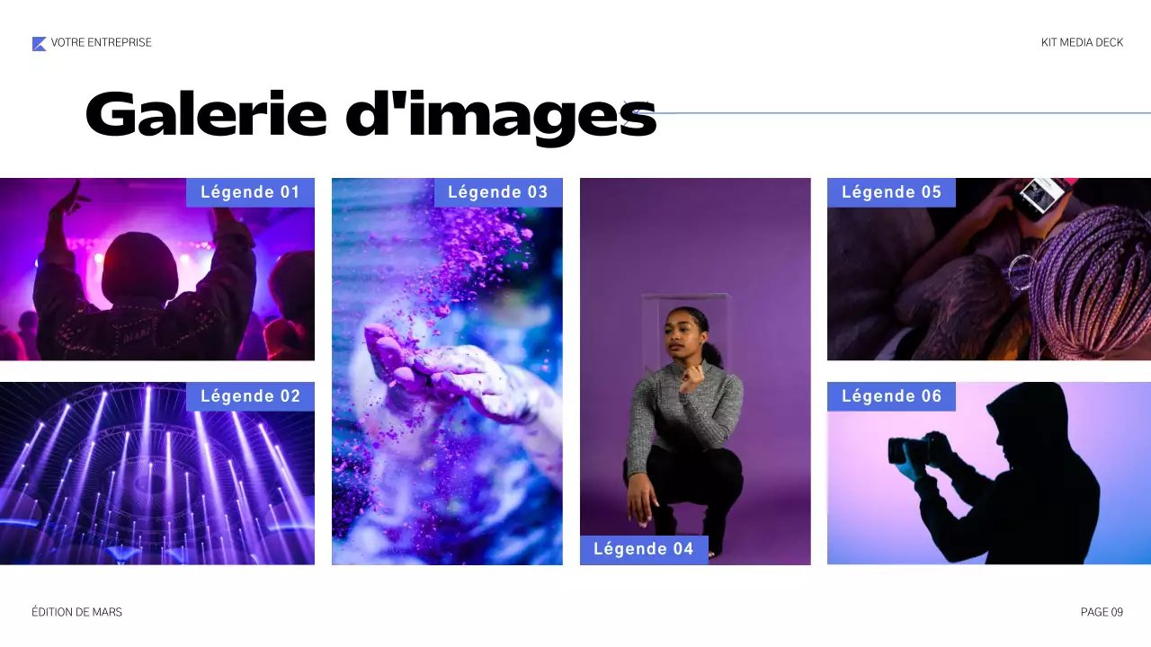 présentation multimédia géométrique bleue