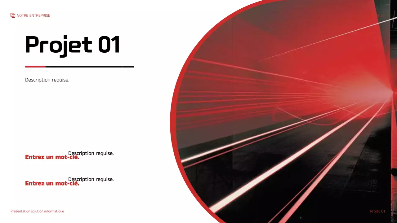 présentation informatique moderne rouge