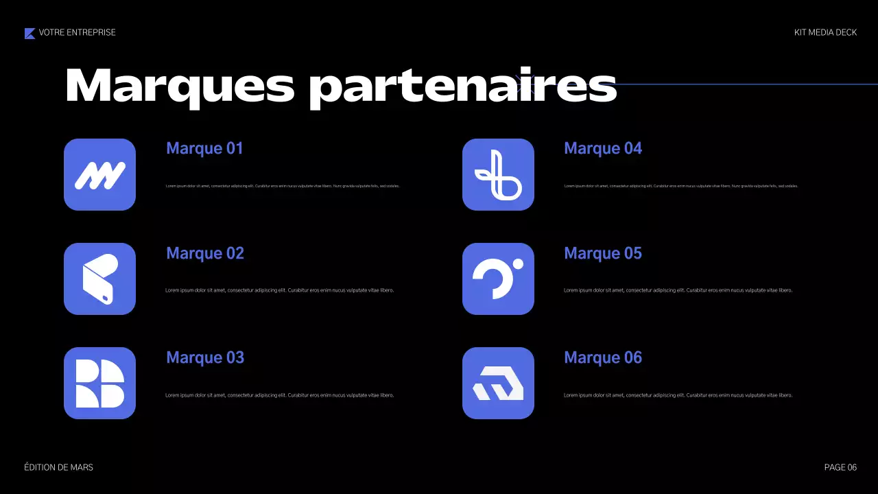 présentation multimédia géométrique bleue