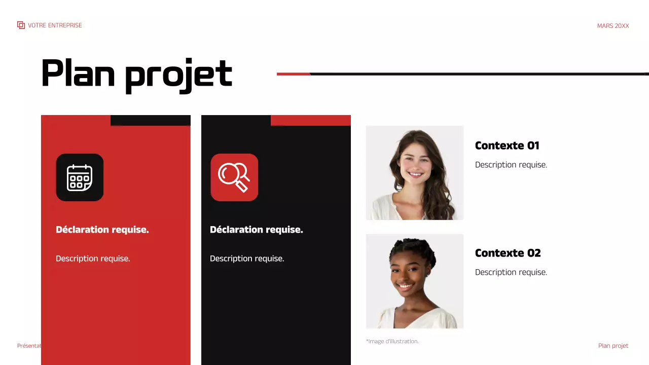 présentation informatique moderne rouge