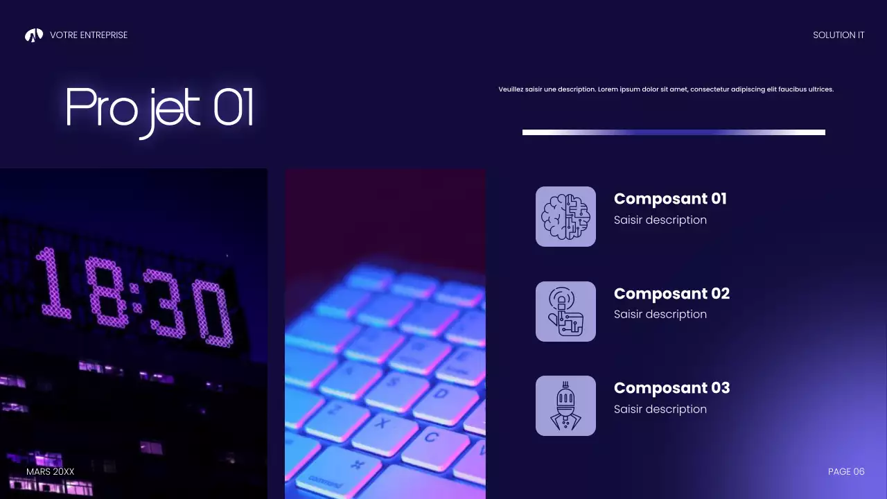 présentation de la technologie moderne bleue